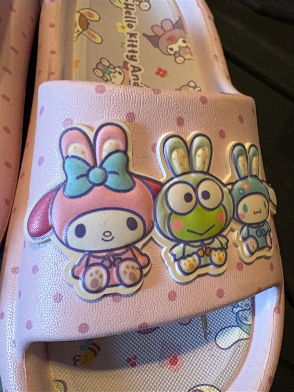 Sanrio Pink Character-Print Kids Slide Sandals